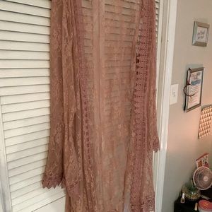 Rue 21+ Lace Duster Kimono Blush Pink